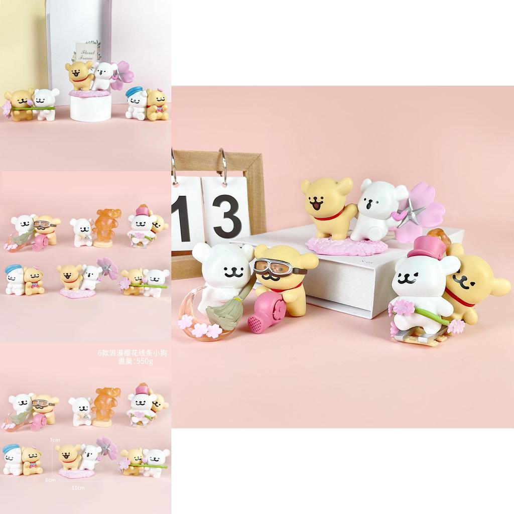 Мальтийская болонка Романтическая серия Сакура ПВХ Коллекционная фигурка для поклонников аниме и декора стола