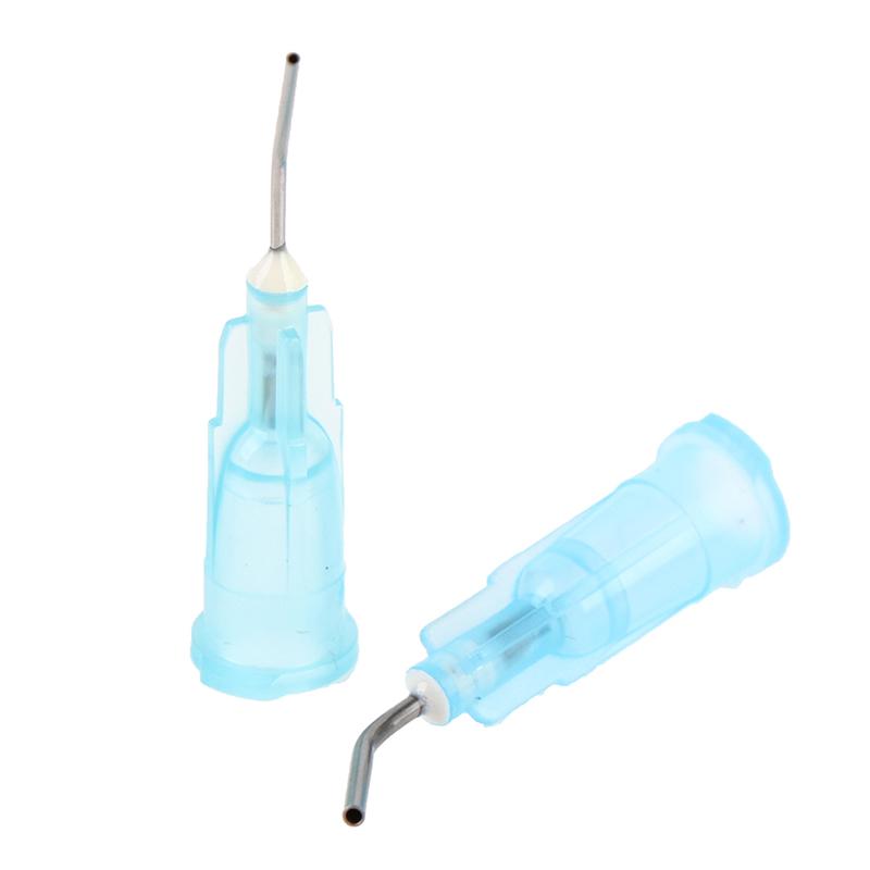 20Pcs Dental Irrigation Bent Needle Tips Flow Etchant Resin Delievery Syringe