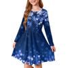 Girls' Princess Dress - Long Sleeve A-Line T-Shirt Dress Christmas Day
