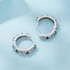 Black and white hoop earrings silver clasp earrings