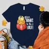 New Hot Fall Pumpkin Give Thanks To The Lord Printed T-Shirts Women Girl Unisex Casual Loose Round Neck Creative Personalized T