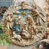 Holy Night Nativity Scene Pendant, Decoration of Home Walls or Doors, 2d Flat Wooden, Christmas Decoration, Gifts for Friends and Family