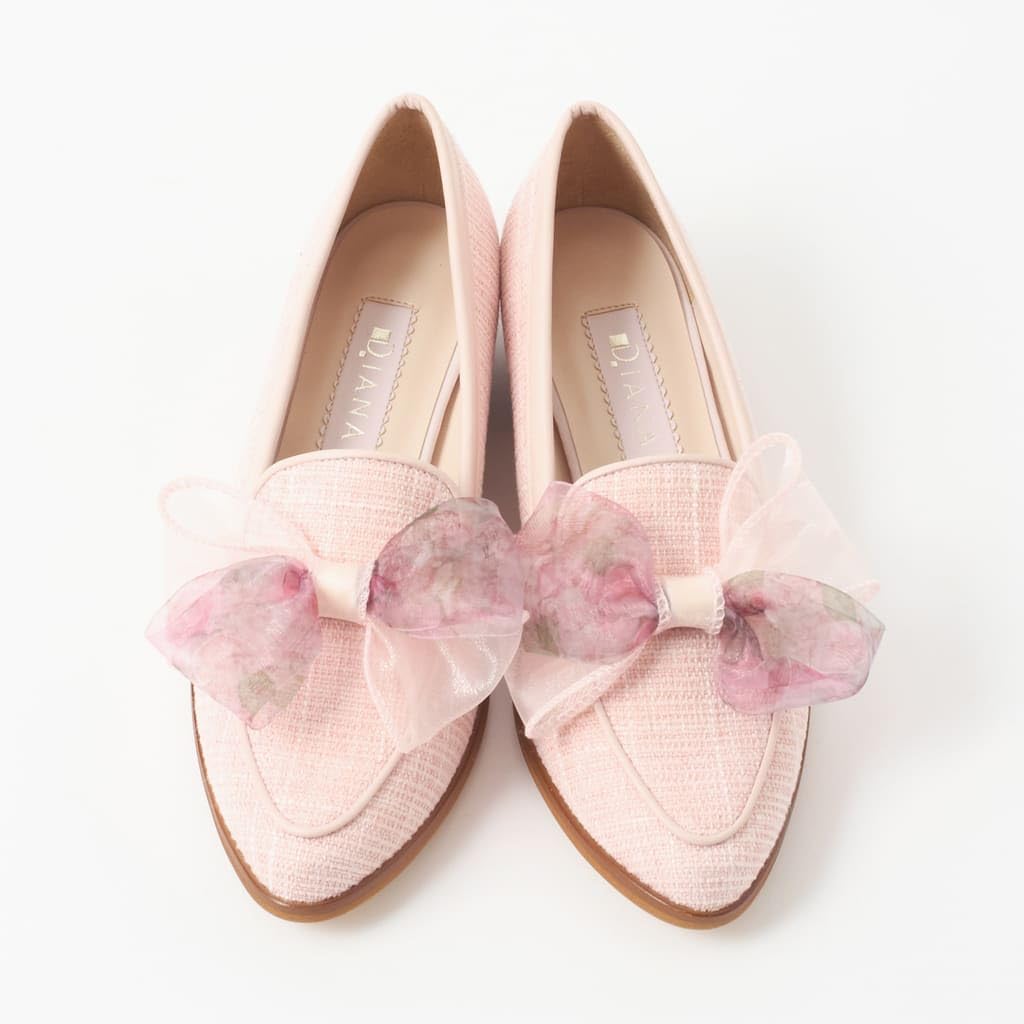 Туфли-лодочки на низком каблуке, модель 130035100012 [Diana], Япония, розовые, 24.0 см,