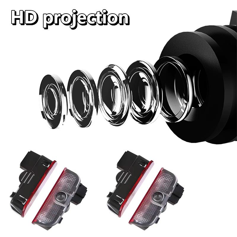 2Pcs LED Car Door Projector Welcome Ghost Shadow Light For VW Touareg Golf 5 6 7 Passat B6 B7 B8 B9 MK6 MK7 R GTI Accessories