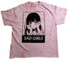Animebae Мужская футболка с принтом Sad Girl Розовый стиранный New