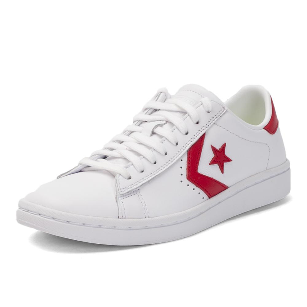 Converse Стиль жизни Удобные Нескользящие Прочные Низкие Кеды для скейтбординга Женские кроссовки Красный Белый 555933C