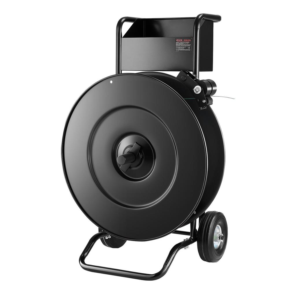 Banding Strapping Cart, Fit for PET / PP / Steel Strapping Coils with 20.3/40.6 cm Core Size, Heavy Duty Strapping Dispenser Equipped with Upgrade