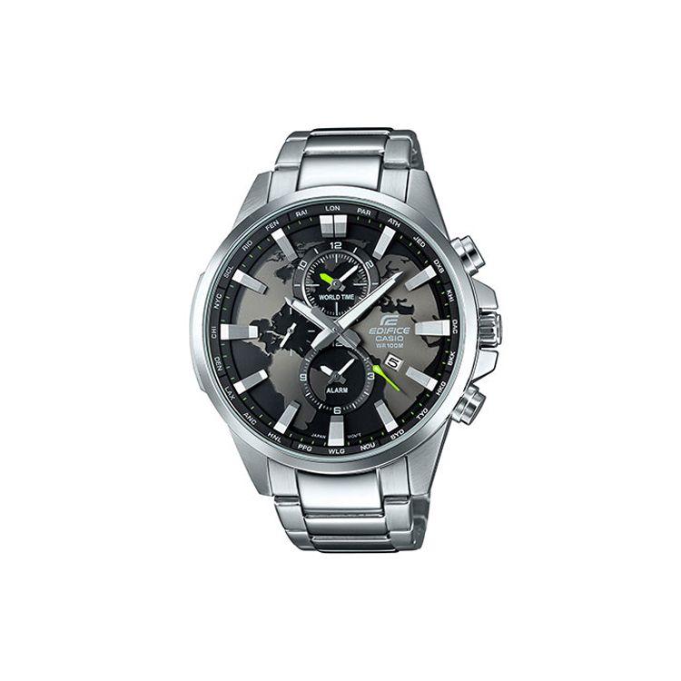 Casio Edifice Creative Earth Водонепроницаемые Кварцевый механизм Стальной браслет Мужские часы Черные EFR-303D-1AVUPR