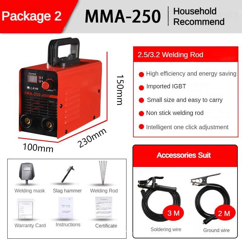 220 В небольшой бытовой электросварочный аппарат MMA-250 портативный мини промышленный инверторный сварочный аппарат ручной сварочный электроинструмент