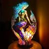 Stained Glass Animal Table Lamp Battery Operated Vintage Animal Night Light Home Office