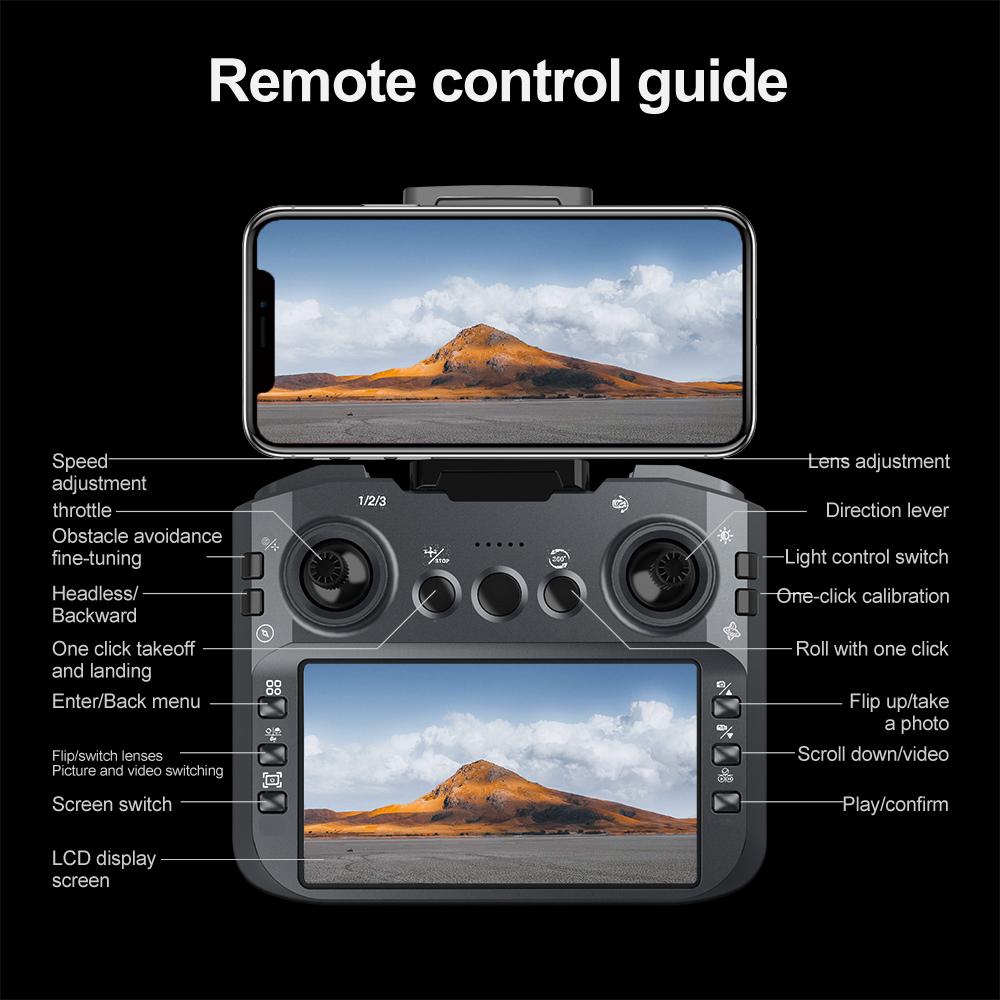 NEW V988 Drone 8K HD Dual Camera 4K Professional Remote Control with Screen 5G WIFI Brushless Motor Foldable Quadcopter GPS