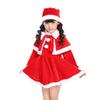 Baby Girl Christmas Costume Hat Cape And Dress Three Piece Set Children's Performance Costume Santa Claus Costume