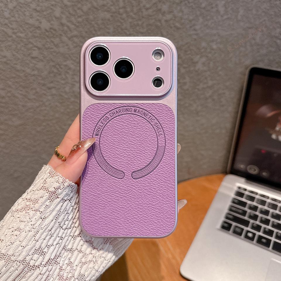 Официальный кожаный магнитный чехол для телефона для iPhone 17 Air 13 14 15 16 17 Pro Max Magsafe Роскошный ударопрочный жесткий защитный чехол