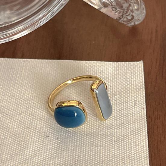 Кольцо на палец, регулируемое ювелирное изделие, изысканное анти-выцветание, геометрическое кольцо в японском стиле