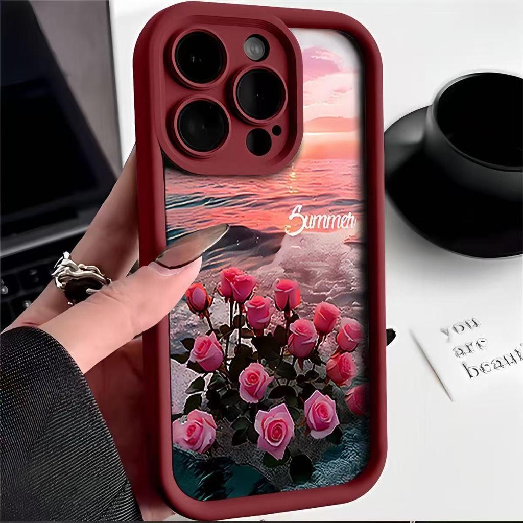 Чехол для iPhone 17 'Морская Роза' для Apple 16 Pro/14 Pro Max/13 - Модный Трансграничный Дизайн