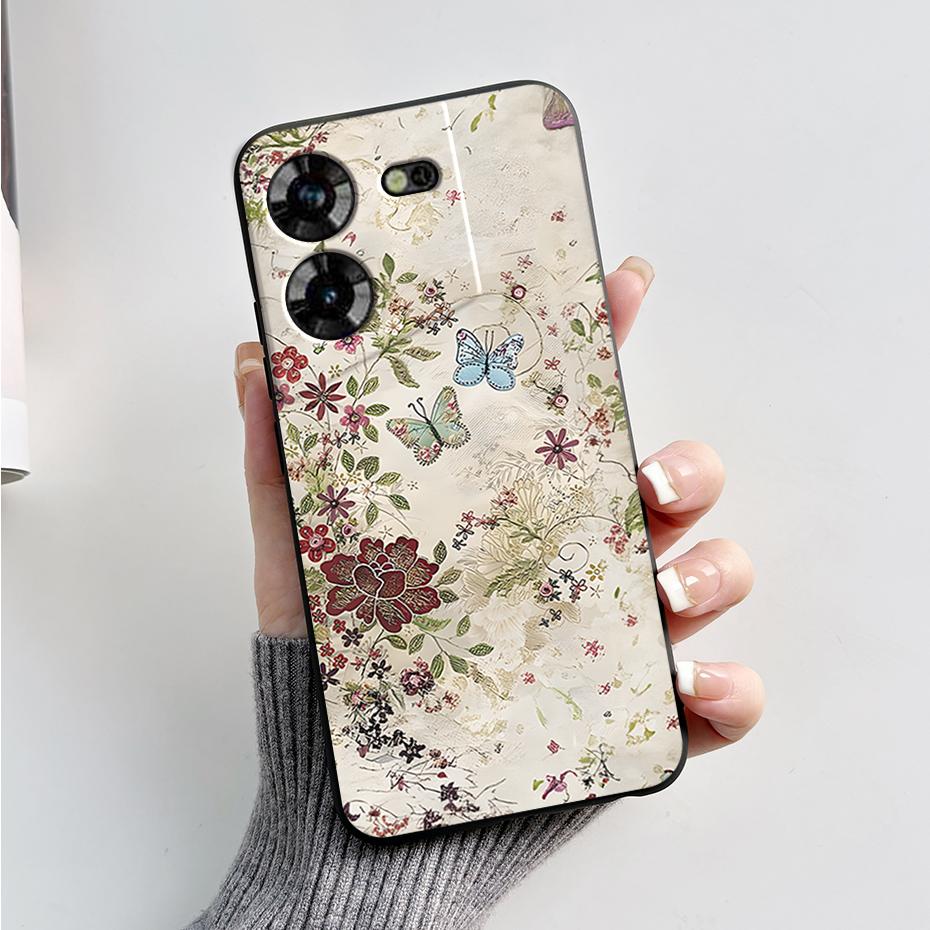 Чехол для Tecno Pova 5 LH7n Силиконовый чехол для телефона Стильный узор Тонкий Мягкий Черный Funda Чехол для Tecno Pova 5 4G 2023 Pova5 Capa