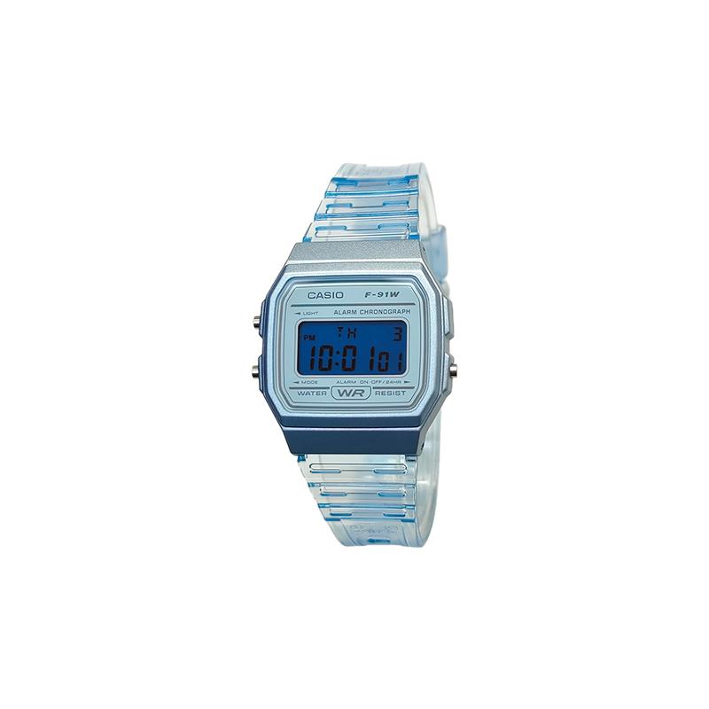 Casio Кастомизированные часы модифицированная серия розовое зеркало синий полимерный корпус 200 метров водонепроницаемость F-91WS-2 модифицированный-Ледяной Синий F-91WS-LanSeBiaoPanLanSeBiaoJing