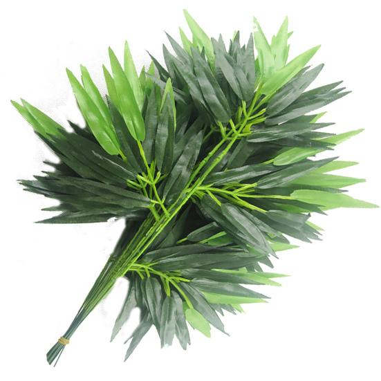 10 шт./компл., искусственный бамбуковый лист, реалистичный внешний вид, освежающий пластик, яркий цвет, имитация зеленых растений для украшения дома