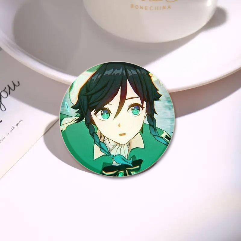Значок Genshin Impact Game Anime Girl Hu Tao/Venti/Jean, 58 мм, круглая брошь для рюкзака, одежды, аксессуаров, ювелирных изделий, подарков