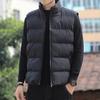Men Waistcoat Stand Collar Sleeveless Slim Fit Vest Coat with Pockets Solid Color Zipper Closure Windproof Quilted Waistcoat