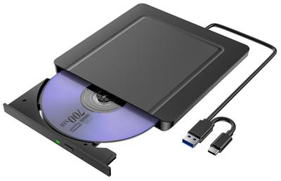 Внешний CD DVD двойной DVD внешний CD внешний CD оптический внешний CD Mac Windows 11 Windows привод, подключение USB3.0 и Type-C, проигрыватель, [1.3см