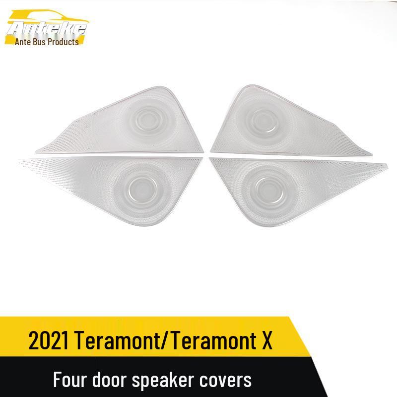 Защитные накладки на динамики для Teramont/Teramont X - глянцевая отделка, модификация дверных панелей, совместимы с моделями 21 года.