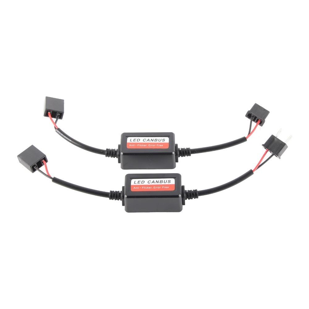 2PCS Plug And Play Car LED Headlight Decoder Radio Audio Compatible Error Free Canceller