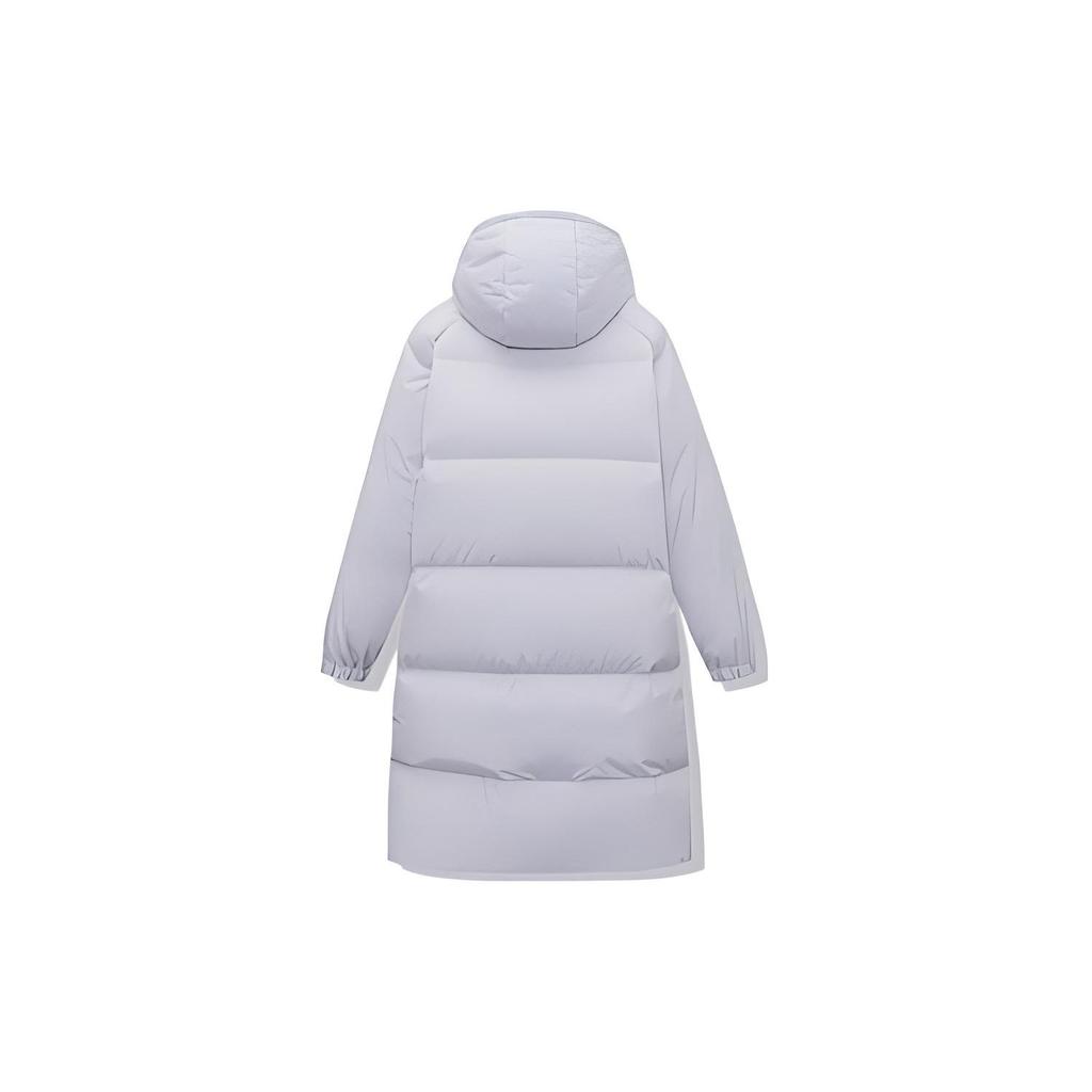 Anta Пуховик Lifestyle Series с логотипом на молнии, утолщенный, с капюшоном, женская верхняя одежда, фиолетовый 962248971-4