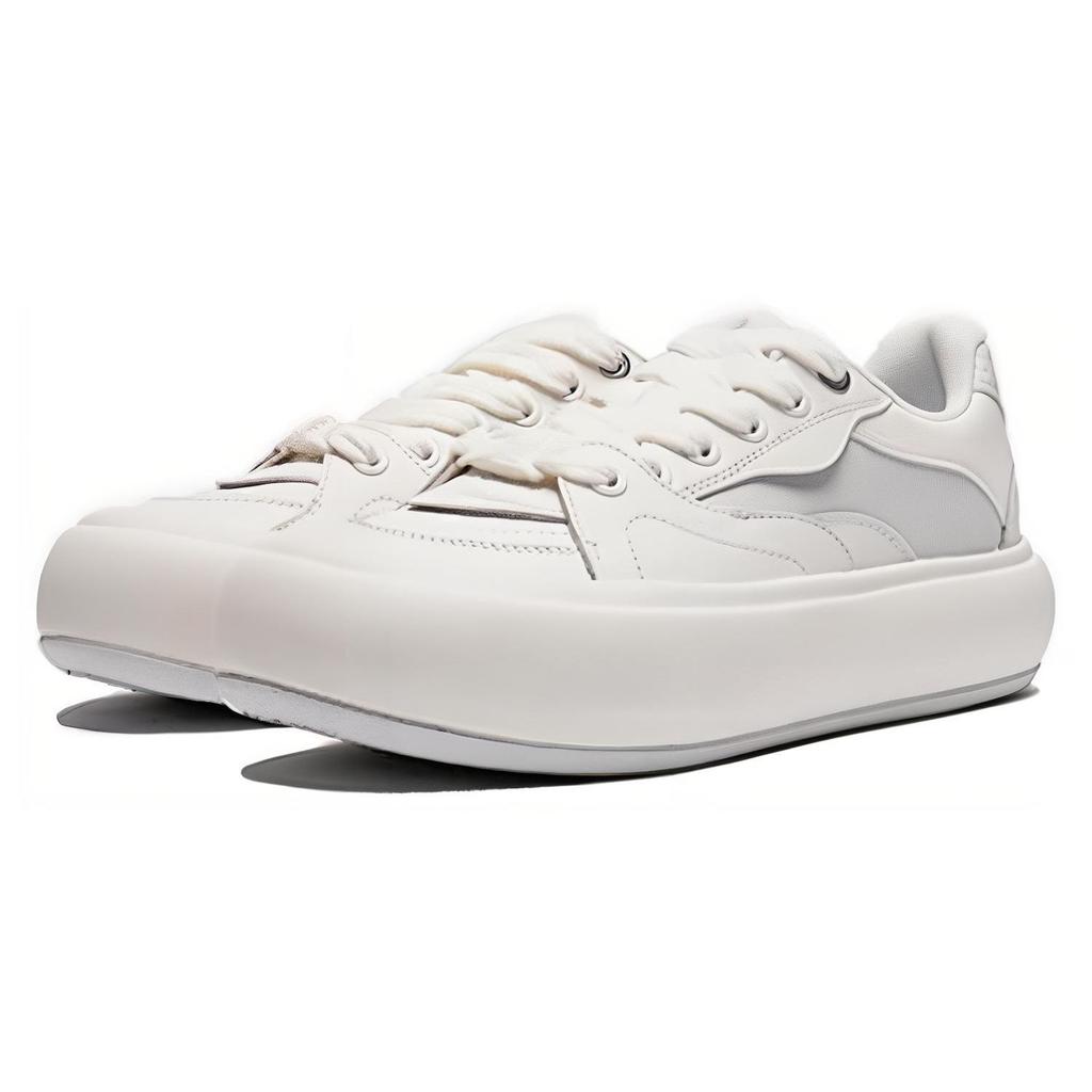 Li Ning Puff Platform универсальные удобные простые нескользящие низкие кроссовки женские кроссовки белые серые AZGU012-1