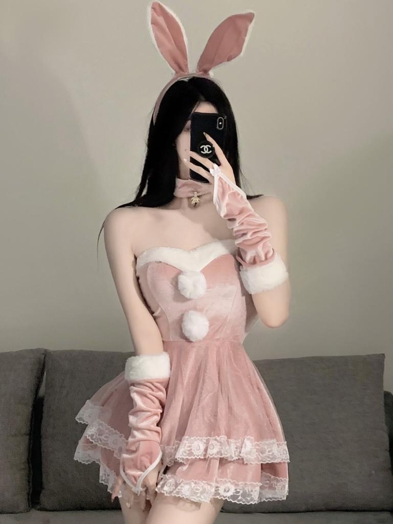 Рождественское сексуальное нижнее белье Горячее платье Косплей Костюмы Санты Красно-белая короткая юбка Веселая одежда Элегантный наряд для ролевых игр Предмет одежды