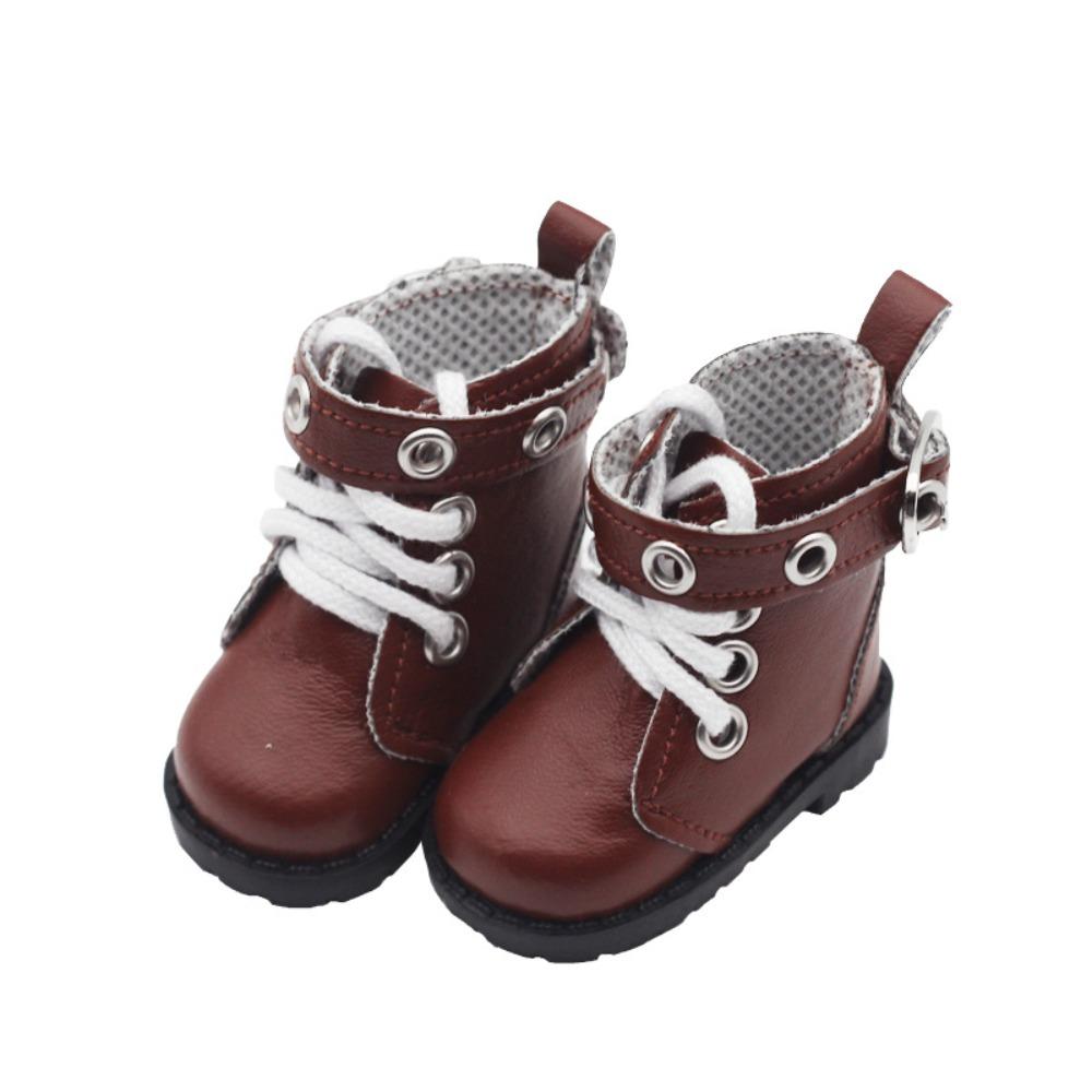 1 Pair Casual Wear Doll PU Leather Shoes Lightweight 20cm Doll Leather Boots DIY Doll