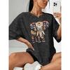 Women's Snowflake Print Short Sleeve Shirt T Shirt Ethnic-style Floral Elephant Print Round-neck Casual Elegant Vintage Style, Skin-friendly, Soft