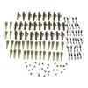 120pcs 30Set Fishing Set Safety  Clips Tail Rubber Tubes with Pins  Swivels Carp Fishing Terminal Tackle Tool