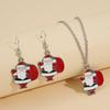 Комплект серег-подвесок и ожерелья «Санта-Клаус»: Праздничные женские украшения