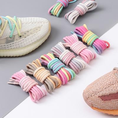 Круглые хлопковые цветные льняные шнурки для обуви, смелые круглые шнурки для кроссовок, шнурки для обуви, круглые шнурки для обуви, аксессуары