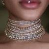 Exquisite Multi-Layer Glass Diamond Necklace: European & American Inspired Statement Piece for Bridal, Banquet, or Catwalk Events