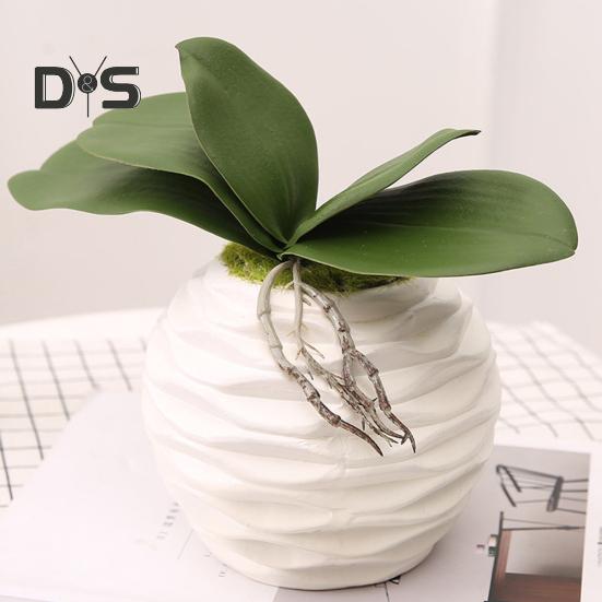 Искусственное растение, бабочка, лист орхидеи, сделай сам, домашний офис, настольный декор бонсай