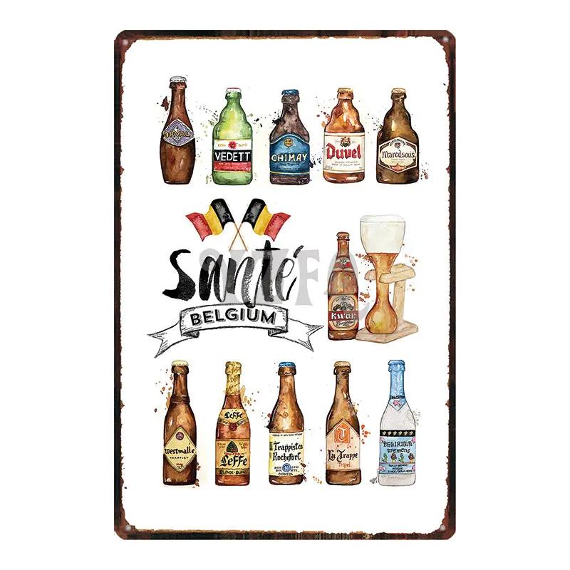 Орваль Шимэ Вестмалле Шуфф Металлическая жестяная вывеска Винтажная тарелка Для Бара Клуба Стены Паба Ресторана Декор Дома Железный Постер DU-3599A