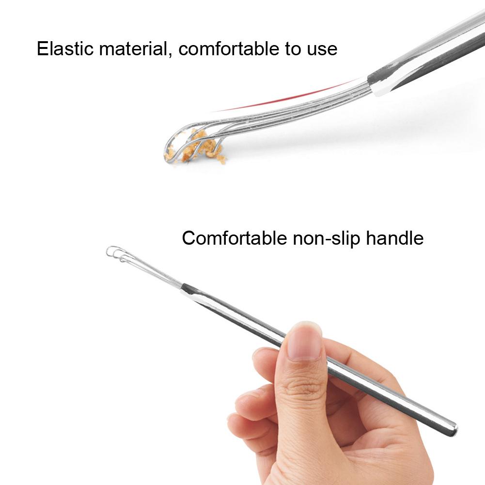 3 шт. Ложка для ушей из нержавеющей стали с тройным кольцом, средство для удаления ушной серы, инструмент для чистки