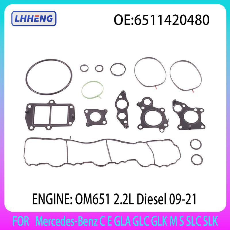 Oil Cooler Gasket Kit for Mercedes-Benz OM651 2.2L Diesel 2.2 L T C E GLA GLC GLK M S SLC SLK W176 X204 W447 6511801310