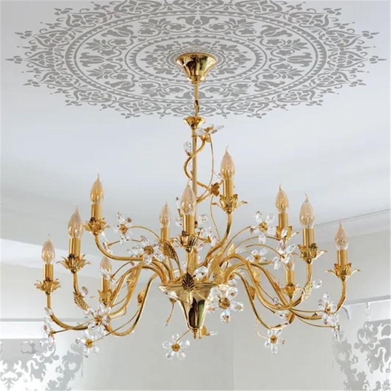 Трафарет для рисования мандалы, многоразовый шаблон для вспомогательной росписи мандалы для дерева, стены, пола, ткани, плитки