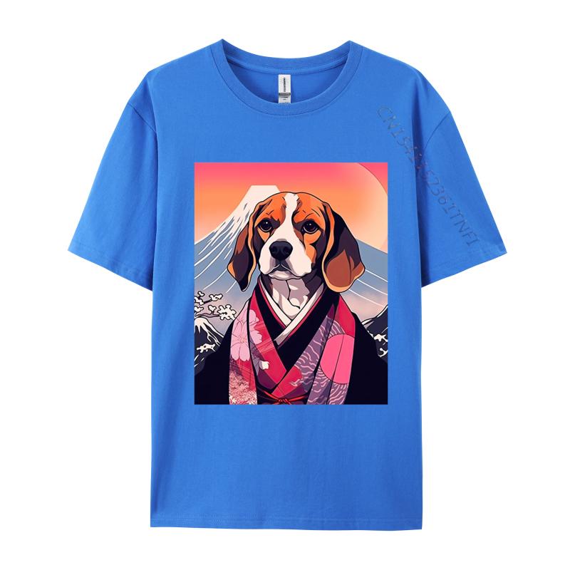 Beagle Dog Mount Fuji Tshirt Japanese Style Men T Shirt Funny Top Tshirts for Men Streetwear Mens Cotton Clothes
