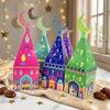 12Pcs Paper Ramadan Kareem Box Moon Castle Pattern Moon Lantern Box  Home Decoration