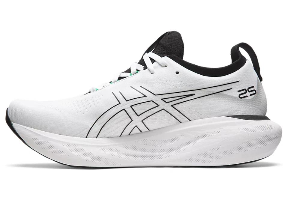 Asics Гель Нимбус 25 Белый Черный Зеленый 1011B547-103