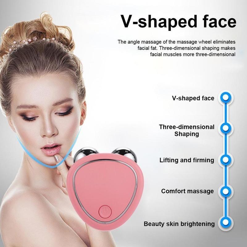 Facial Massager Microcurrent Face Lift Machine Roller Skin Tightening Rejuvenation Beauty Charging Facial Wrinkle Remover