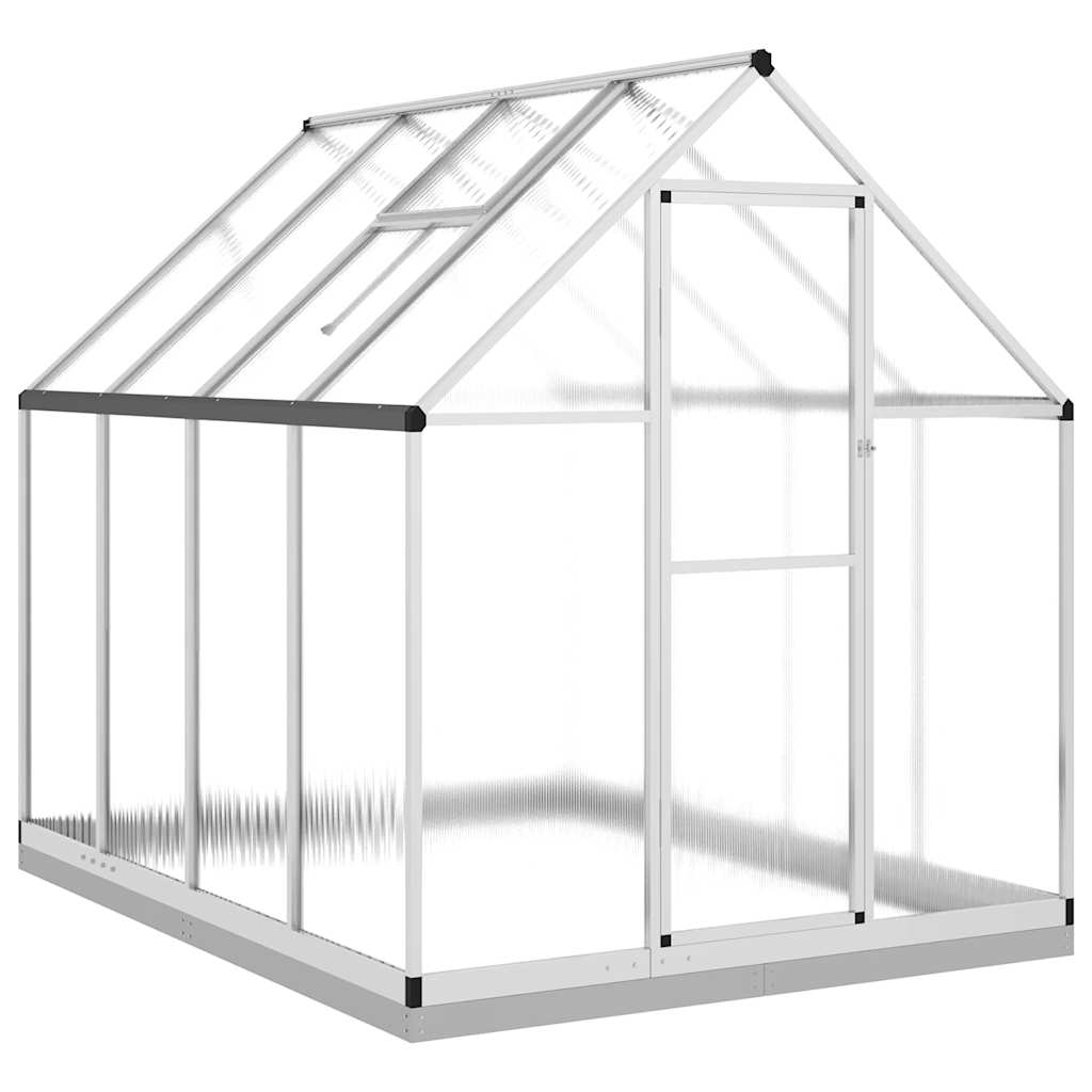 Greenhouse with Foundation Frame Silver 224 x 169 x 202 cm Aluminum