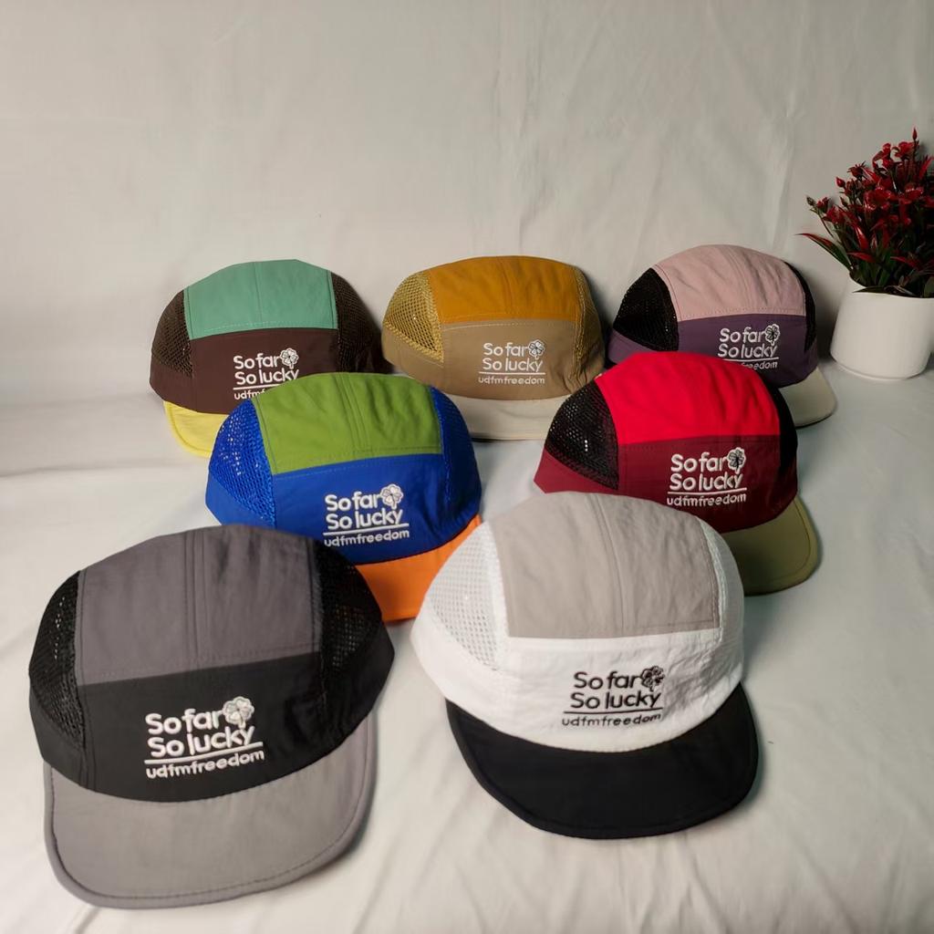 Summer Color Splicing Letter Embroidery Baseball Cap Children Outdoor Sports Mesh Breathable Cycling Camping Sun Cap
