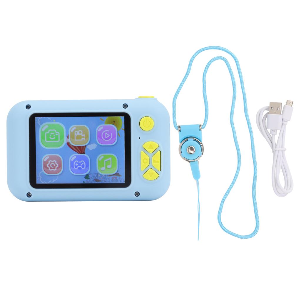 Kids Camera Blue High Definition Toddlers Digital Rotating Small SLR Camera Video Selfie Camera