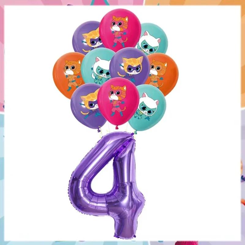 Superkitties Birthday Balloons Party Decor Disposable Tableware Paper Napkin Cup Plate Tablecloths for Kids Baby Shower Decor