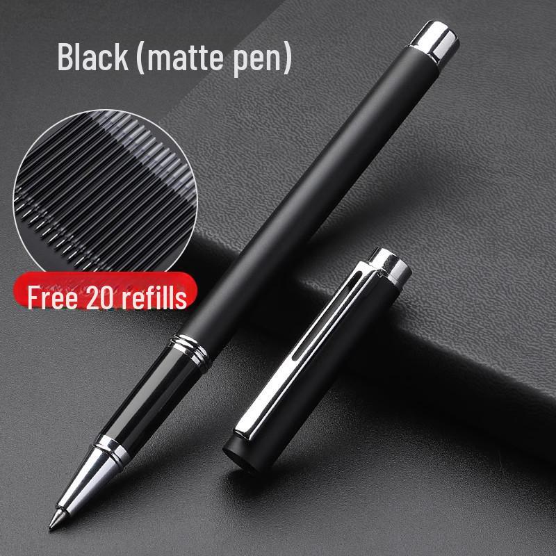 High-End Signature Gel Pen for Business: Elegant Metal Fountain Pen with Personalized Logo and Lettering for Men and Women
